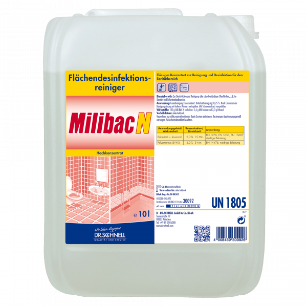 MILIBAC  N  / Flächendesinfektionsmittel / 10 Ltr